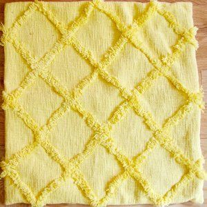 Luxury Artistic Accents Yellow Chenille Zippered Pillow cover, Three Available